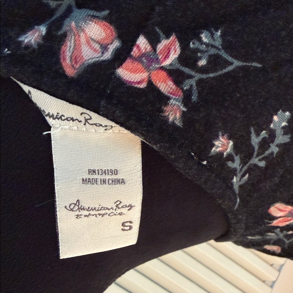 American Rag Black Maxi Dress with Pink Floral Print - Picture 2 of 5